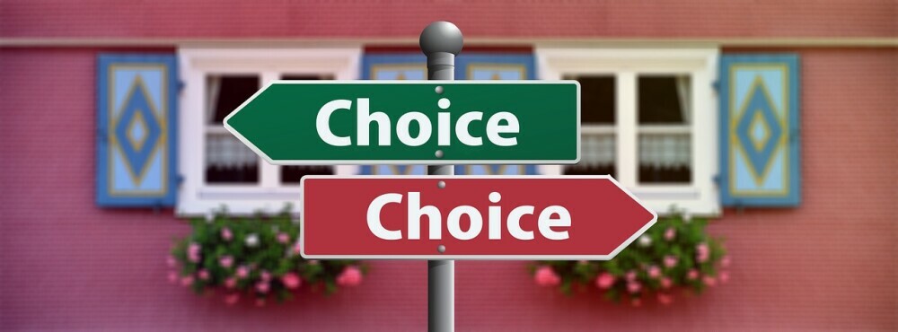 Signs saying Choice in two directions, left and right