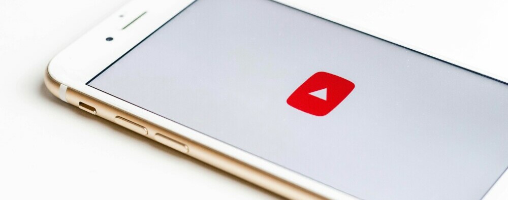 A mobile device showing the YouTube logo